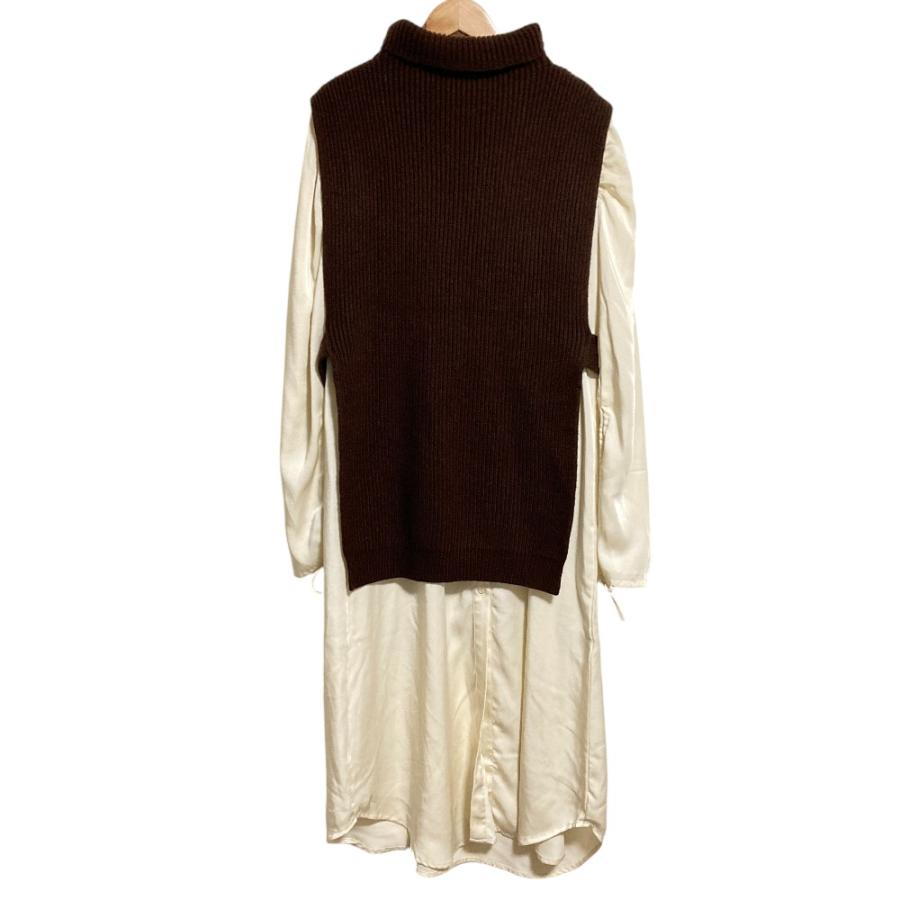 Ameri（アメリ） 良品 VEST LAYERED SHIRT DRESS ニットベスト シャツ 