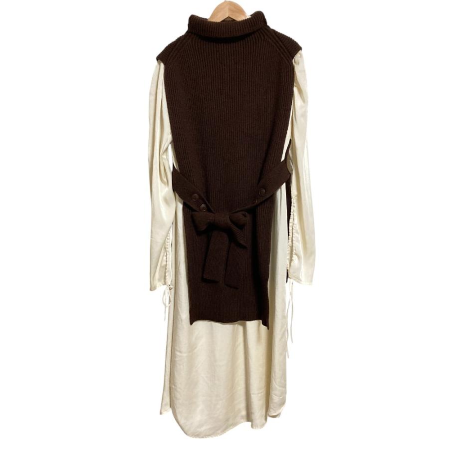Ameri（アメリ） 良品 VEST LAYERED SHIRT DRESS ニットベスト シャツ