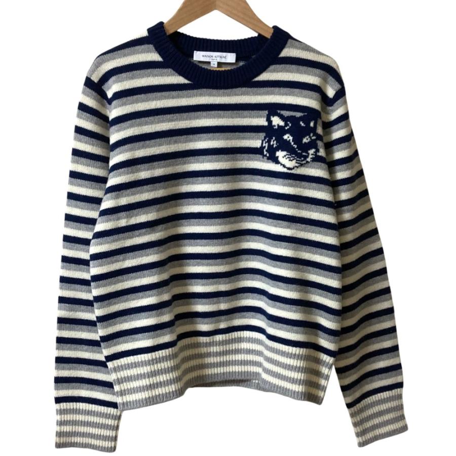 MAISON KITSUNE（メゾン キツネ） 美品 ボーダー フォックスヘッド