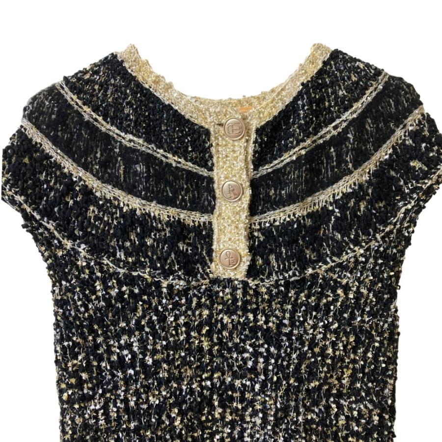CHANEL（シャネル） 良品 アイコンボタン ツイード ニット ワンピース 