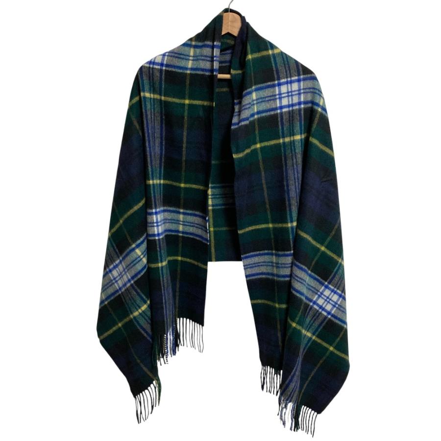 美品 Johnstons of Elgin ジョンストンズオブエルガン カシミヤ チェックマフラー ブルー レディース 古着 中古 USED Johnstons of Elgin（ジョンストンズ オブ エルガン） 良品 チェック