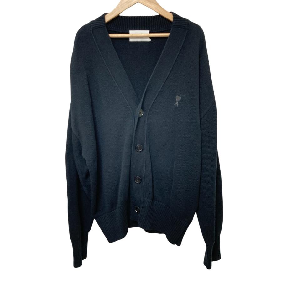 Ami Paris カーディガン美品　ブラックMサイズ アミ パリス Ami Paris カーディガン BFUKC002-018-M アミパリ メンズ
