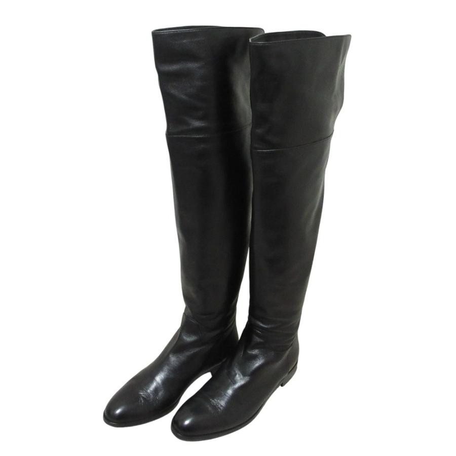 極美品　セルジオロッシ　レザー　ロングブーツ　23cm Sergio rossi（セルジオロッシ） ロングブーツ レザー ビブラムソール