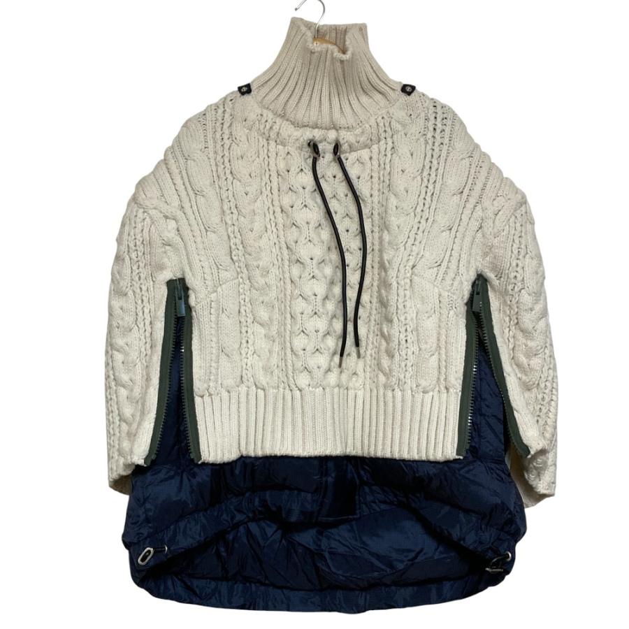 sacai（サカイ） 未使用 ケーブルニットドッキング ダウンポンチョ 