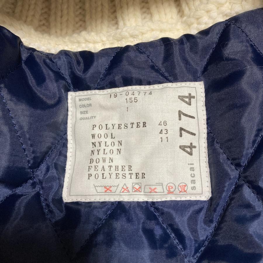 sacai（サカイ） 未使用 ケーブルニットドッキング ダウンポンチョ 