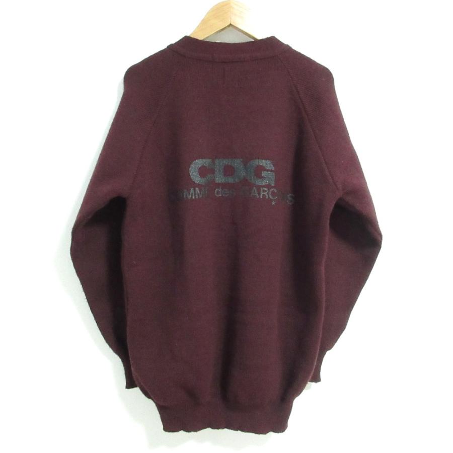 良品 AD2020 CDG COMME des GARCONS コムデギャルソン バックロゴカーディガン Mサイズ バーガンディ メンズ 古着 中古 USED COMME des GARCONS（コムデギャルソン） 良品 AD2020 CDG COMME des