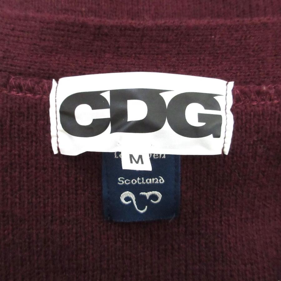 良品 AD2020 CDG COMME des GARCONS コムデギャルソン バックロゴカーディガン Mサイズ バーガンディ メンズ 古着 中古 USED COMME des GARCONS（コムデギャルソン） 良品 AD2020 CDG COMME des