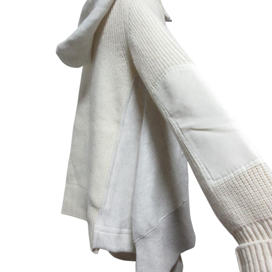 サカイ Sponge Sweat Hoodie ニット ドッキング パーカー sacai（サカイ） 美品 Sponge Sweat Hoodie ニット ドッキング