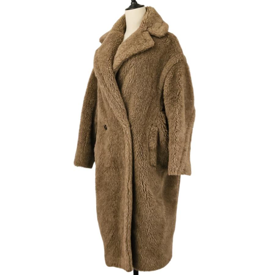 美品 Max Mara マックスマーラ アルパカウール ダブルブレスト コート 38 ブラック レディース 古着 中古 USED Max Mara（マックスマーラ） 美品 アルパカウール ダブルブレスト