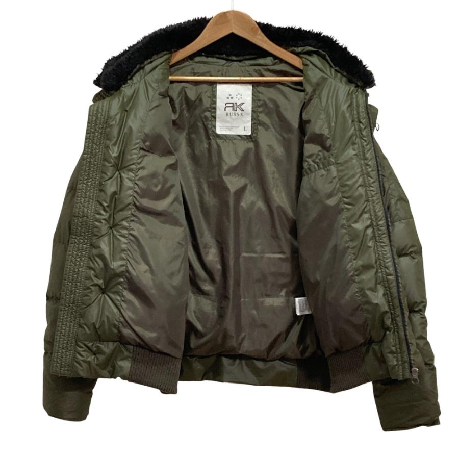 良品 RUSS-K ラスケー 2WAY エンブレムワッペン ショート ダウン 