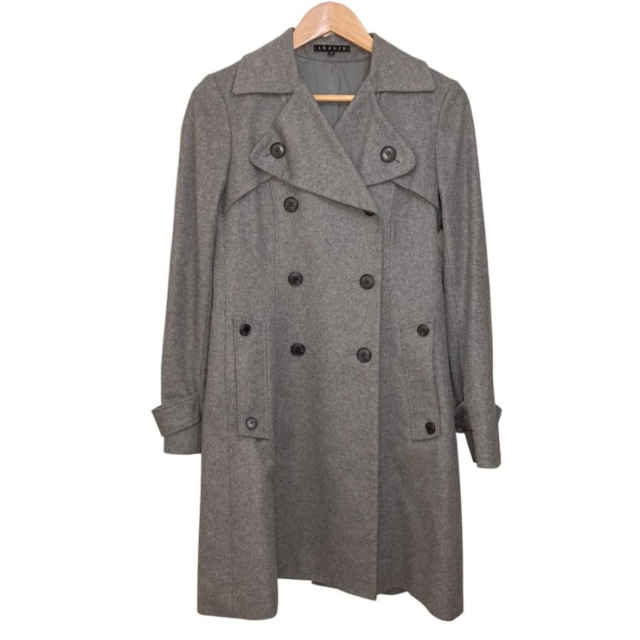 【美品】Theory セオリー カシミヤ100% トレンチ コート S グレー theory（セオリー） 美品 カシミヤ100％ トレンチコート サイズS