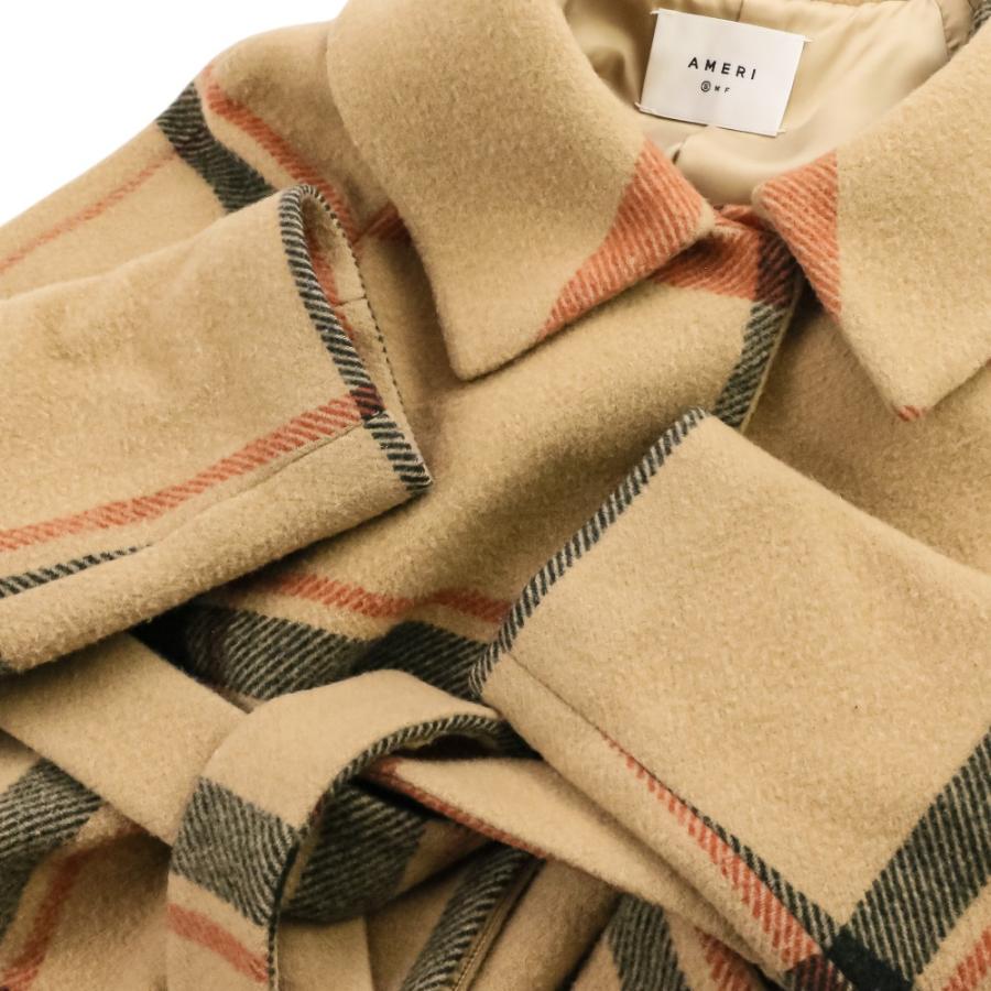 良品 AMERI VINTAGE アメリ ヴィンテージ CHECK SOUTIEN COLLAR COAT 