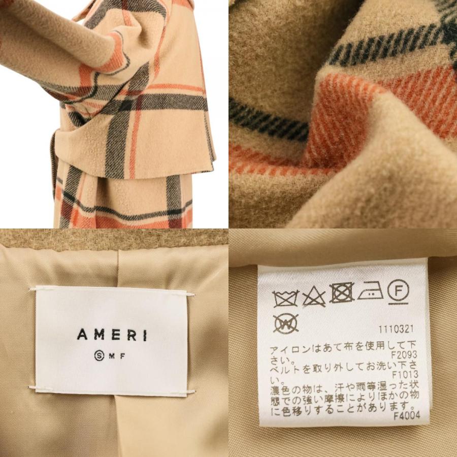 良品 AMERI VINTAGE アメリ ヴィンテージ CHECK SOUTIEN COLLAR COAT 