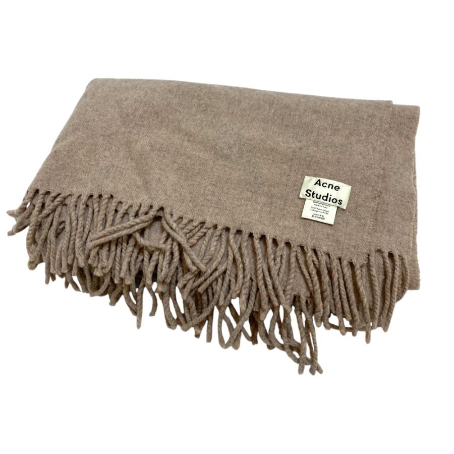 美品 Acne Studios アクネ ストゥディオズ ウール フリンジマフラー グレージュ レディース 古着 中古 USED Acne Studios（アクネ ストゥディオズ） 美品 アクネ ストゥディオズ