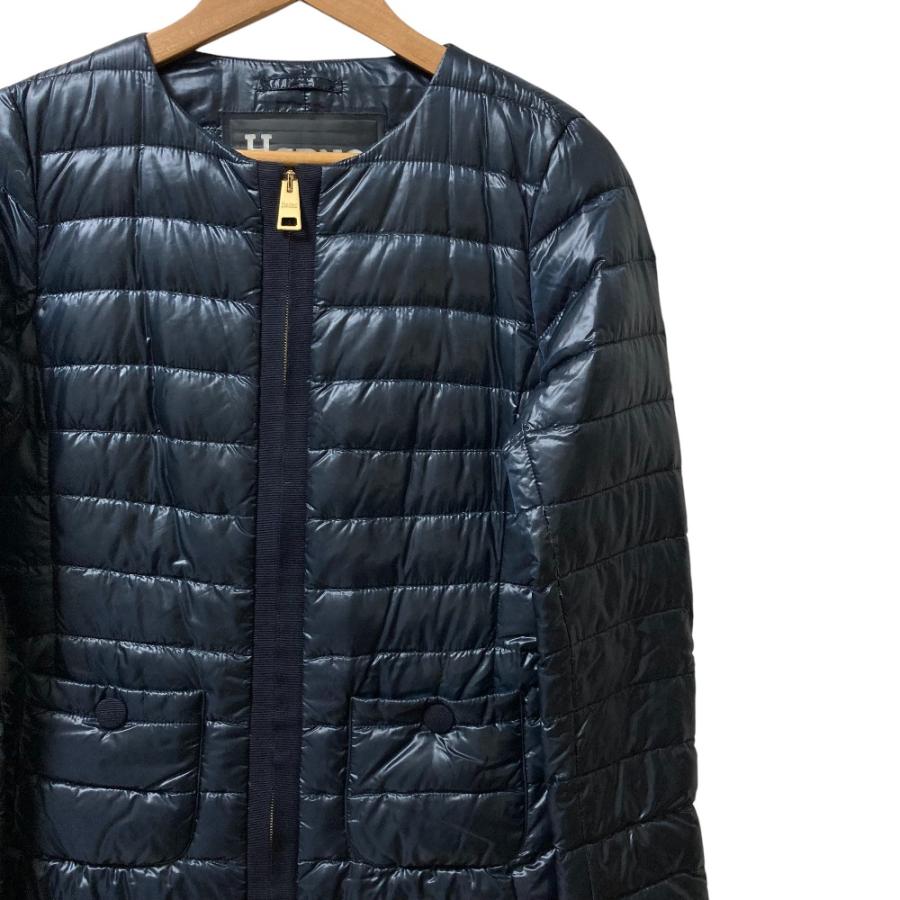 HERNO（ヘルノ） 美品 ノーカラー ロング ライトダウンコート