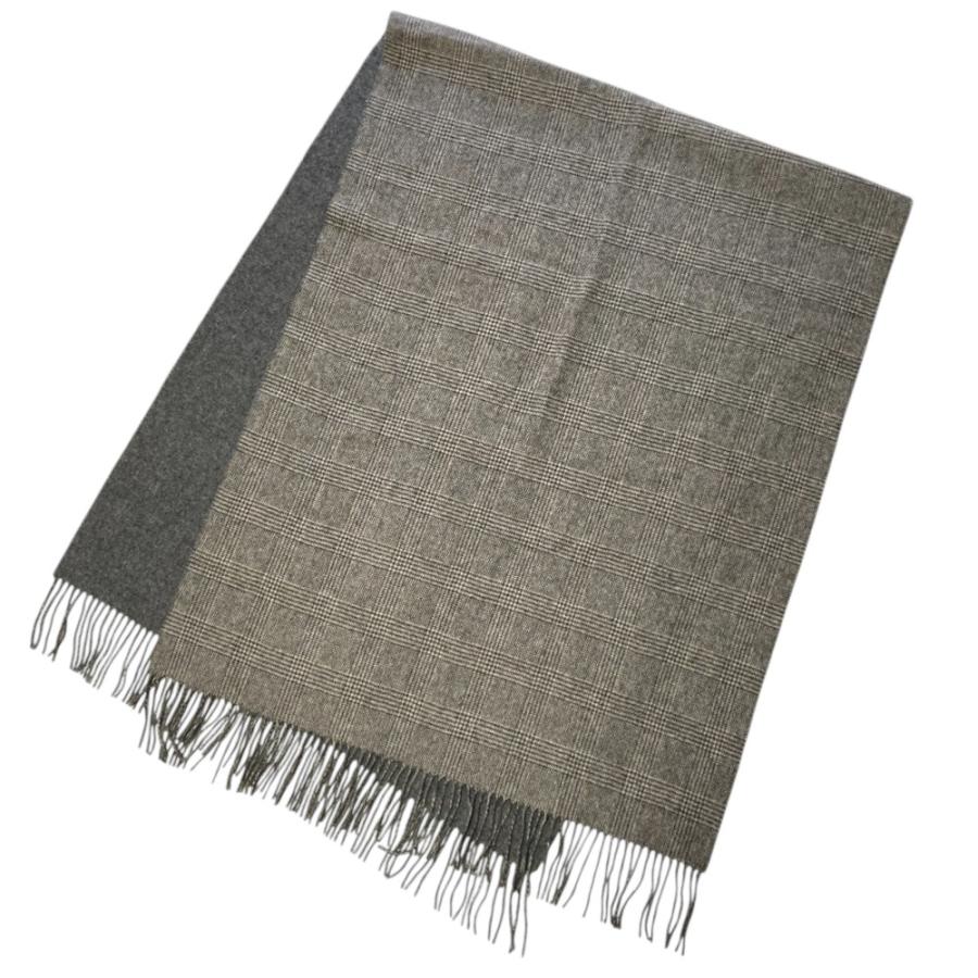 THROW 美品 スロー DOUBLE FACE GLEN グレンチェックウールストール