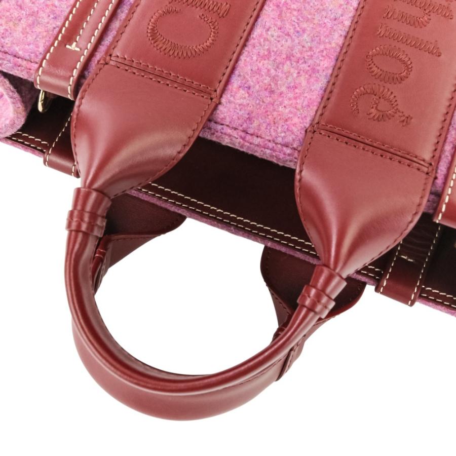 新品同様 Chloe クロエ ウッディスモール フェルト レザーショルダーバッグ 04225765-8 レッド レディース 古着 中古_5