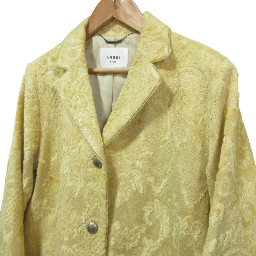 美品 23AW AMERI アメリ ジャガード ジャケット スカート セットアップ 01320690750/01320990970 F S イエロー レディース 古着 中古_3