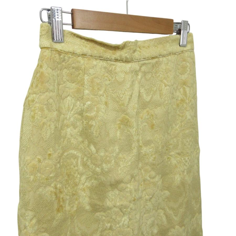 美品 23AW AMERI アメリ ジャガード ジャケット スカート セットアップ 01320690750/01320990970 F S イエロー レディース 古着 中古_6
