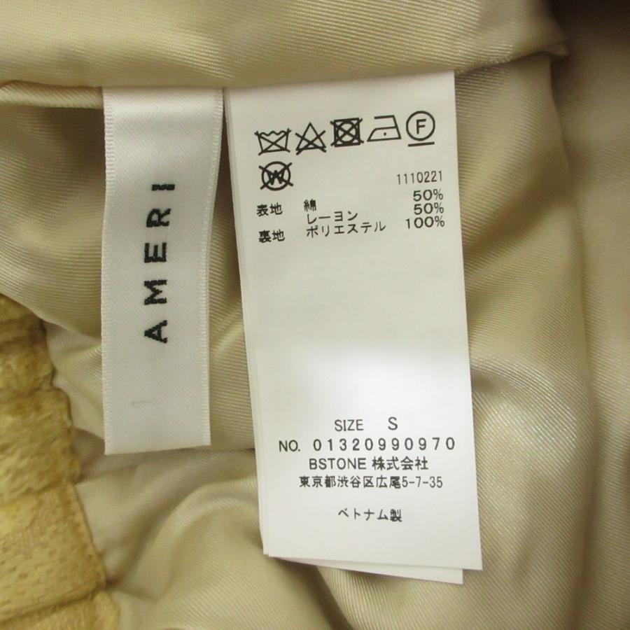 美品 23AW AMERI アメリ ジャガード ジャケット スカート セットアップ 01320690750/01320990970 F S イエロー レディース 古着 中古_9