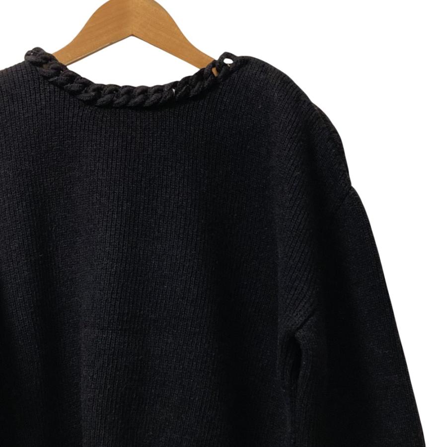 BOTTEGA VENETA ボッテガベネタ ニット・セーター M 黒 【古着】【中古】【送料無料】 中古・古着通販】BOTTEGA VENETA (ボッテガベネタ) リブ編みクルー