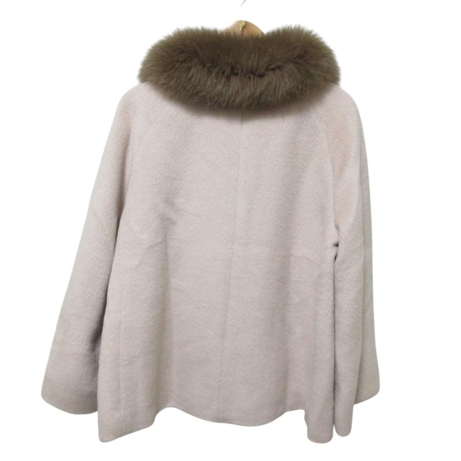 ANAYI アナイ アルパカ フォックスファーコート 2WAY 36ピンク　美品 ANAYI（アナイ） 美品 フォックスファー付き アルパカ ウール ショート