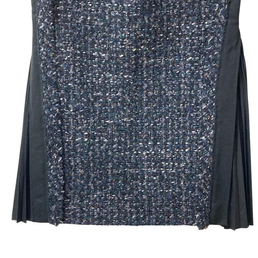sacai（サカイ） 美品 ミックスツイード プリーツロングスカート