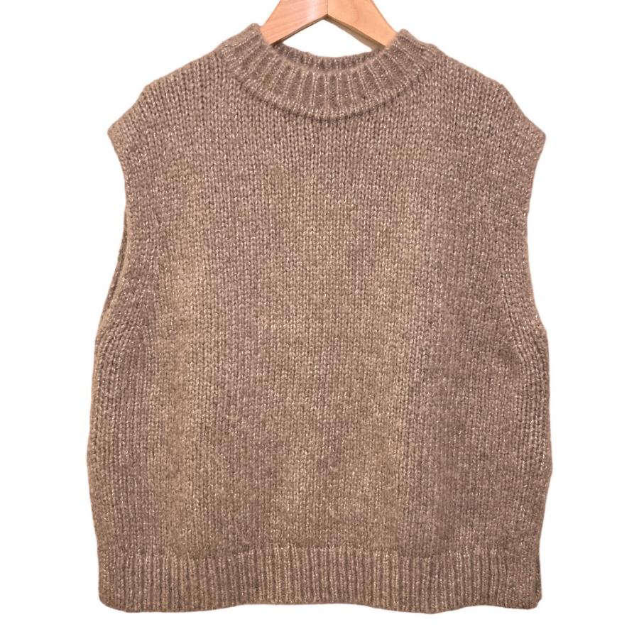 美品 25AW Theory luxe セオリーリュクス EDWARDS LEONE SWEATER ラメニットベスト サイズ38 ブラウン レディース 古着 中古 USED theory luxe（セオリーリュクス） 美品 25AW Theory luxe EDWARDS