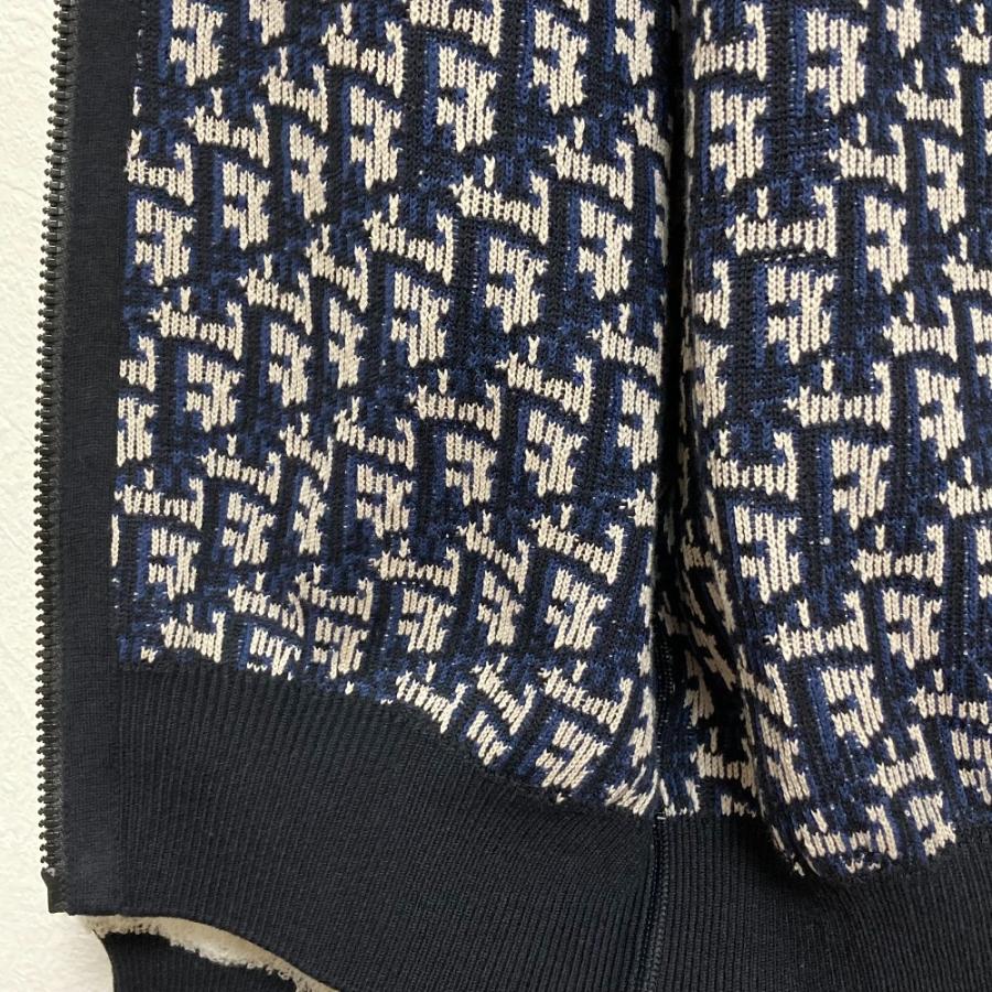クリスチャンディオール リバーシブル ニットパーカー オブリーク ネイビー Christian Dior（クリスチャン・ディオール） 良品 リバーシブル