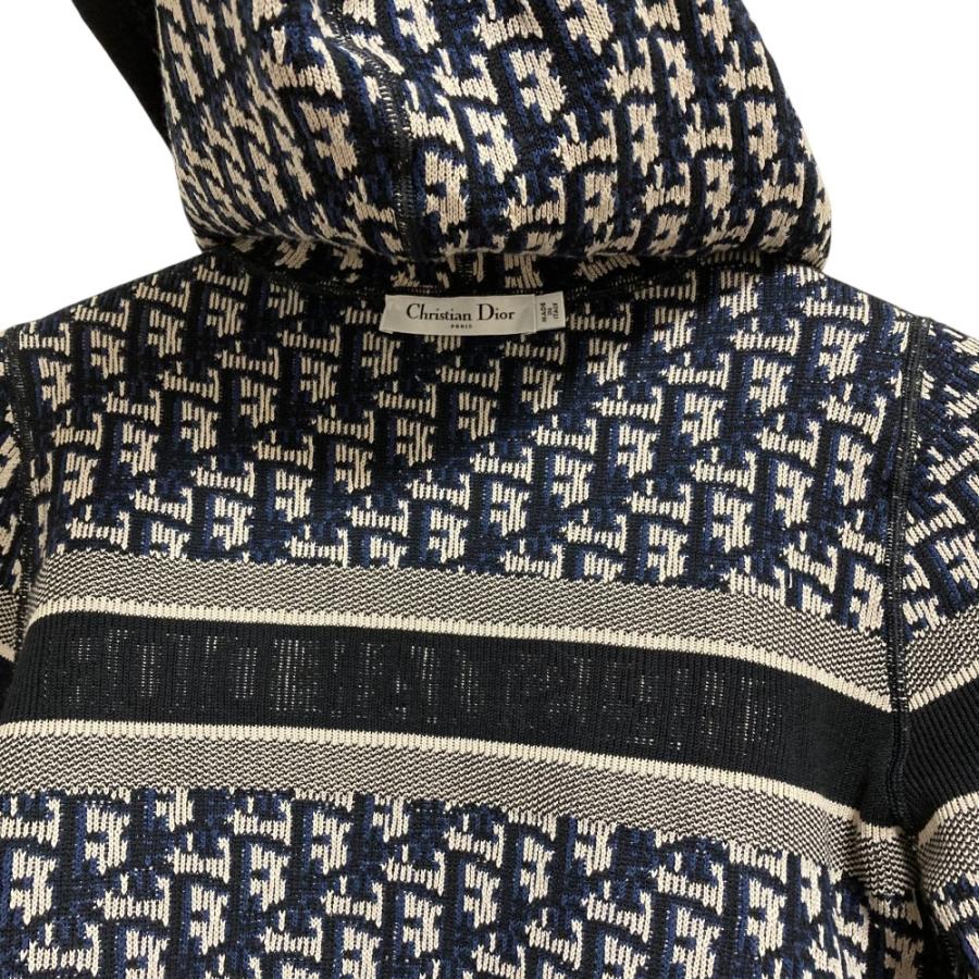 クリスチャンディオール リバーシブル ニットパーカー オブリーク ネイビー Christian Dior（クリスチャン・ディオール） 良品 リバーシブル