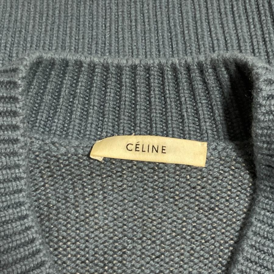 良品 CELINE セリーヌ フィービー期 カシミヤ Vネック チャンキーニット セーター サイズXS ブルー レディース 古着 中古 USED CELINE（セリーヌ） 良品 フィービー期 カシミヤ Vネック チャンキー
