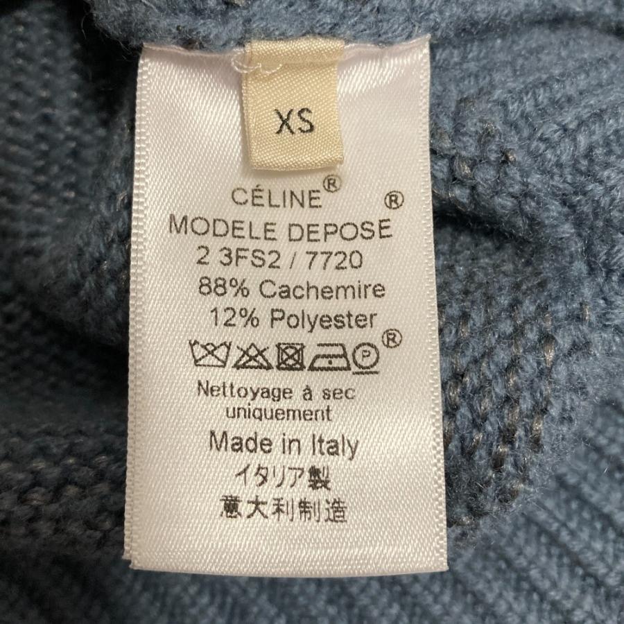 良品 CELINE セリーヌ フィービー期 カシミヤ Vネック チャンキーニット セーター サイズXS ブルー レディース 古着 中古 USED CELINE（セリーヌ） 良品 フィービー期 カシミヤ Vネック チャンキー