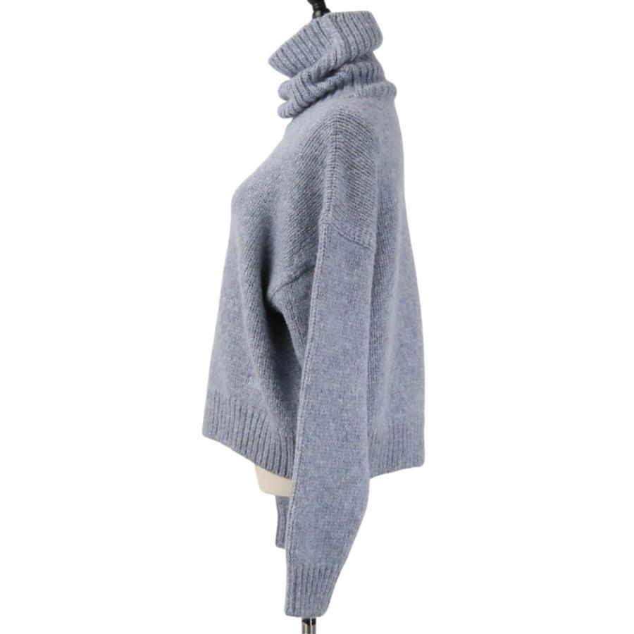 美品 CELINE セリーヌ トリオンフ タートルニット バルキーセーター 2A89S234P ブルー レディース 古着 中古の画像
