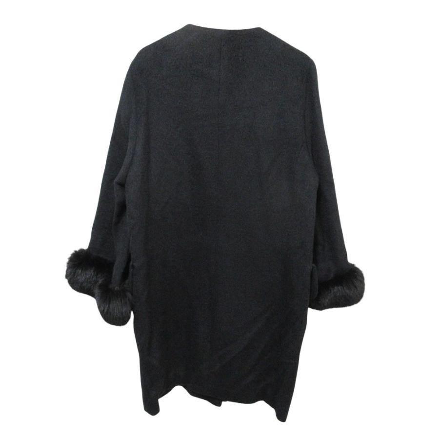 美品♡近年♡エムフィル ノーカラー アルパカ コート フォックスファー 36 良品 M・fil エムフィル フォックスファーカフス アルパカウール ノー