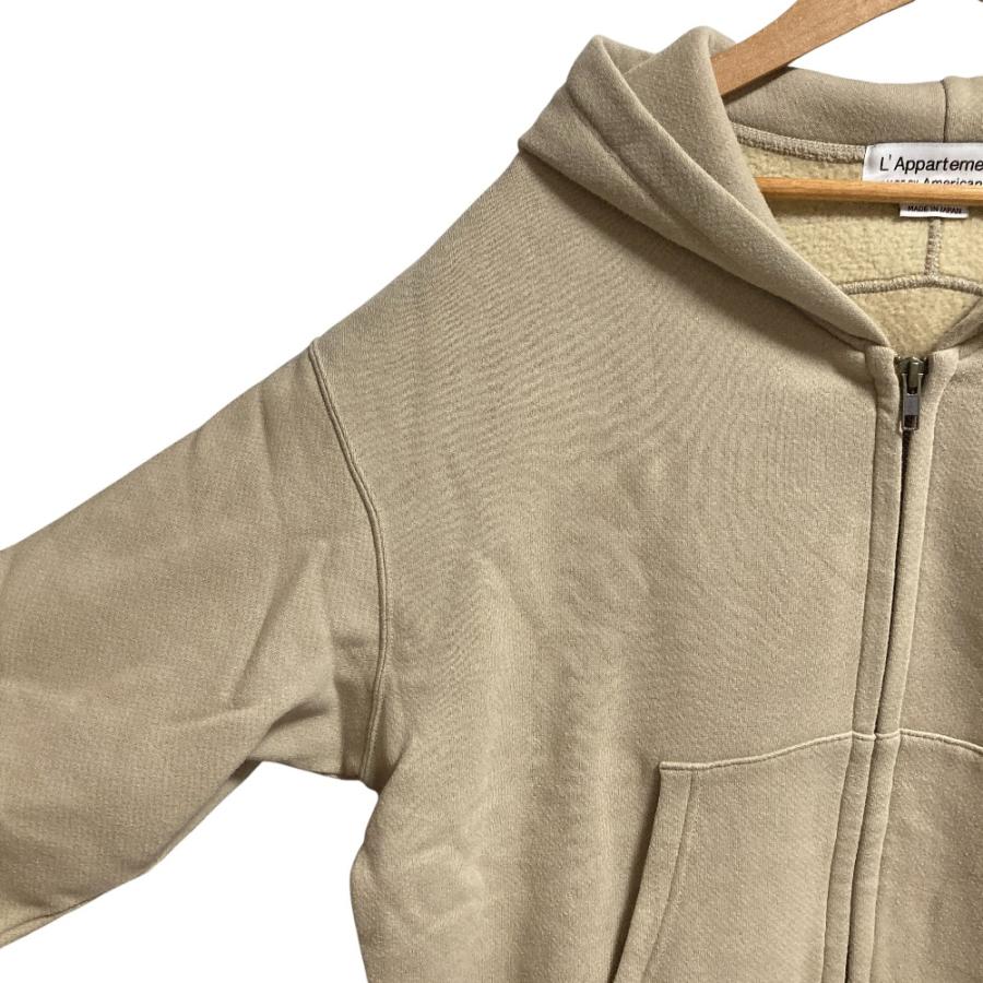 美品 Americana アメリカーナ アパルトモン別注 WIDE FULLZIP HOODIE 裏起毛 スウェット ジップ フーディ パーカー グレージュ レディース 古着 中古 USED AMERICANA（アメリカーナ） 美品 アパルトモン別注 WIDE FULLZIP