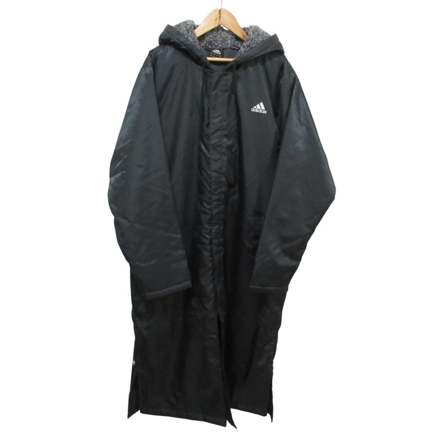 adidas（アディダス） 美品 フーデッド ベンチコート L ブラック 