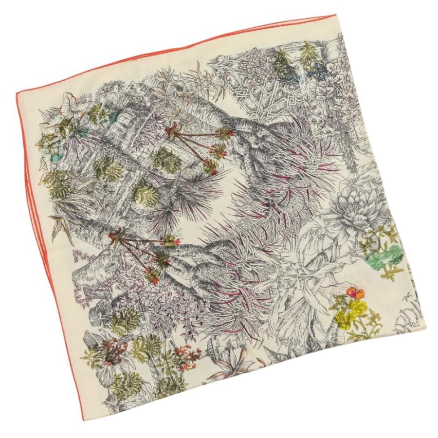 良品 HERMES エルメス カレ140 カレ・ジェアン Le Jardin de Leila レイラの庭 カシミヤ シルク 大判スカーフ ブルー レディース 古着 中古 USED HERMES（エルメス） 良品 カレジェアン 140 LE JARDIN DE LEILA 大判