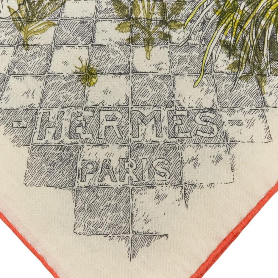 良品 HERMES エルメス カレ140 カレ・ジェアン Le Jardin de Leila レイラの庭 カシミヤ シルク 大判スカーフ ブルー レディース 古着 中古 USED HERMES（エルメス） 良品 カレジェアン 140 LE JARDIN DE LEILA 大判