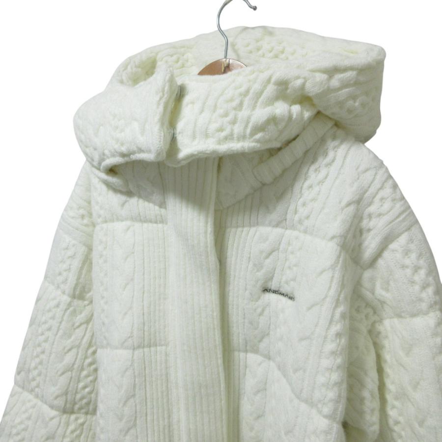 未使用 andmary アンドマリー quilting knit shape jacket フーデッド