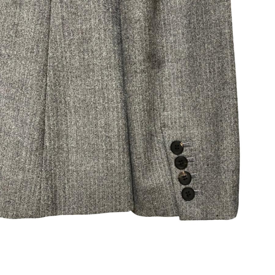 美品 23AW DES PRES デプレ フランネルウールストレッチ ノーカラージャケット セミワイドパンツ サイズ36・34 グレー レディース 古着 中古 USED DES PRES（デプレ） 美品 23AW DES PRES フランネルウールストレッチ
