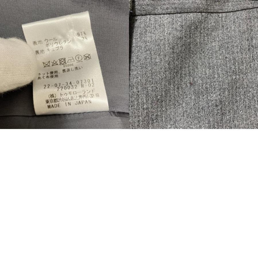 美品 23AW DES PRES デプレ フランネルウールストレッチ ノーカラージャケット セミワイドパンツ サイズ36・34 グレー レディース 古着 中古 USED DES PRES（デプレ） 美品 23AW DES PRES フランネルウールストレッチ