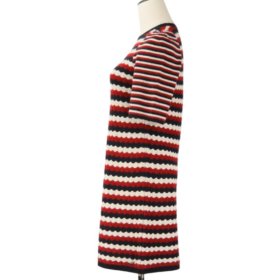 CHANEL（シャネル） 美品 ウェーブ ストライプ トリコロール カシミア