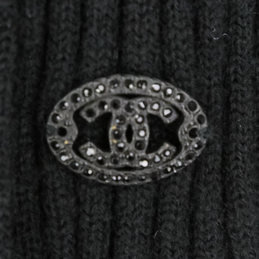 美品 CHANEL シャネル 07A プリーツ ウールニット ドレス ワンピース P31446 サイズ38 ブラック レディース 古着 中古の画像