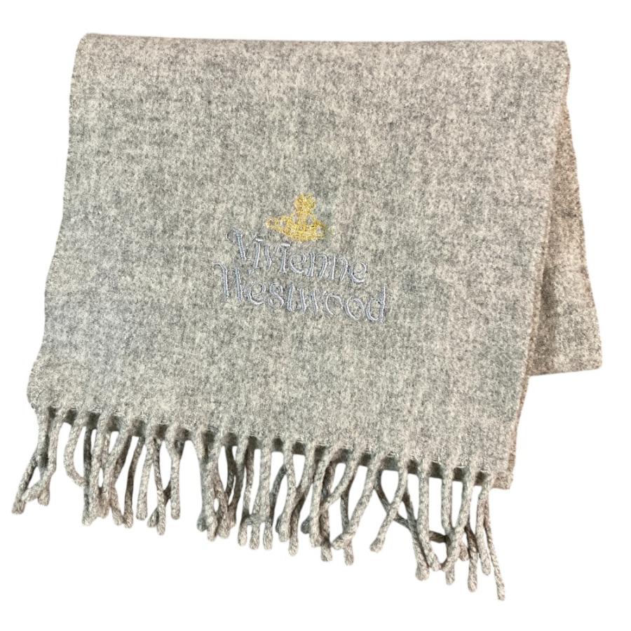 Vivienne Westwood グレー マフラー フリンジ付き　新品未使用 Vivienne Westwood フリンジ付きグレー マフラー Vivienne Westwood