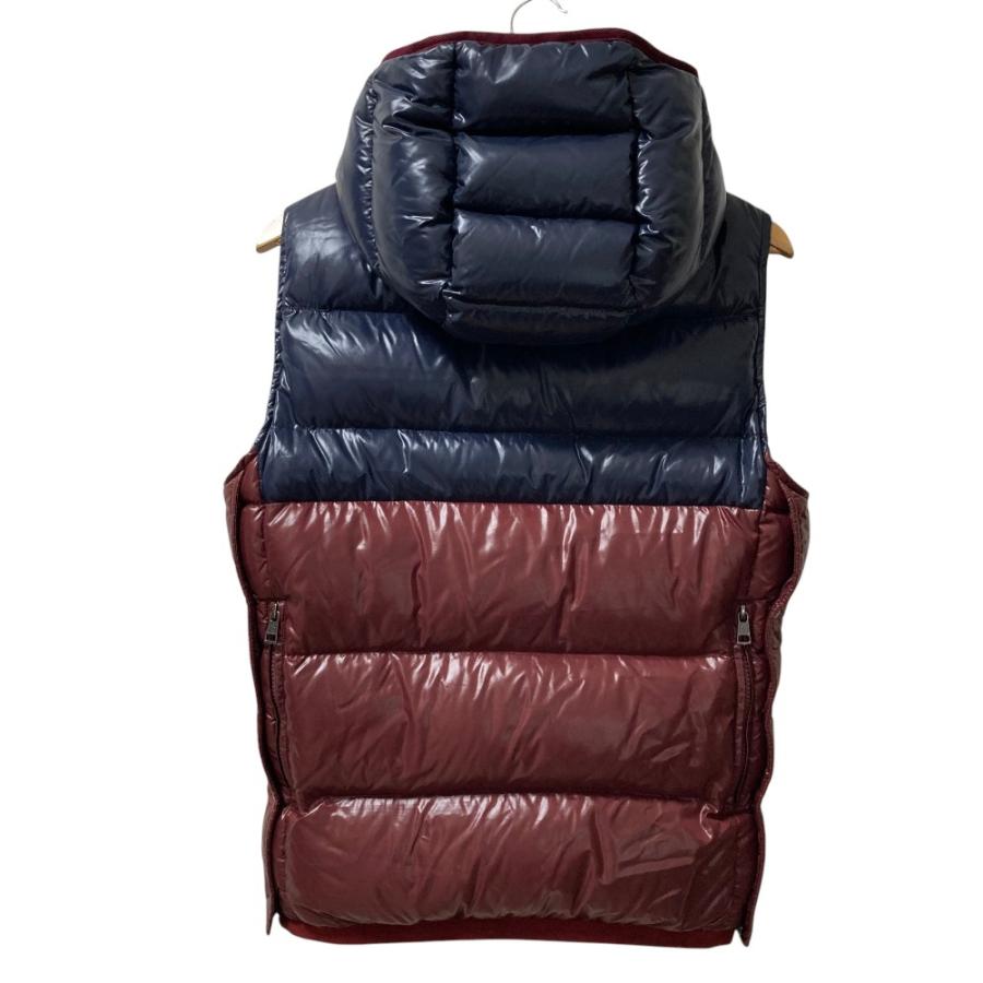 美品 MONCLER モンクレール BALMAT フーデッド ダウンベスト ジレ サイズ1 ネイビー×レッド メンズ 古着 中古 USED MONCLER（モンクレール） 美品 BALMAT フーデッド ダウンベスト ジレ