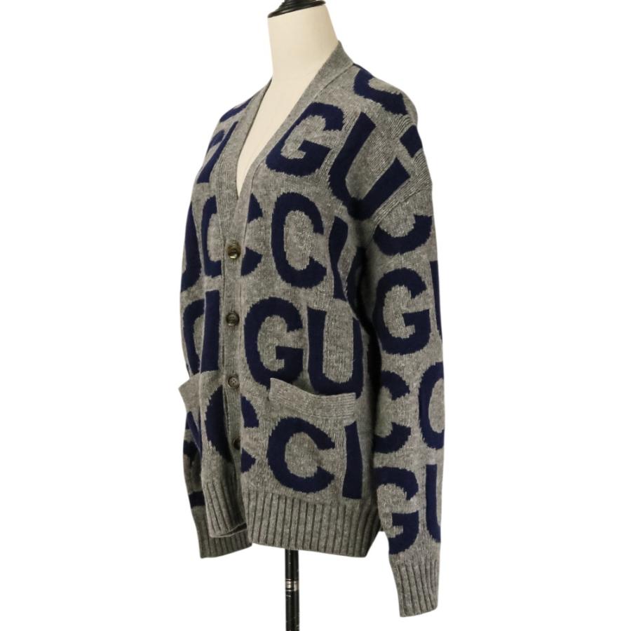 GUCCI（グッチ） 美品 ロゴインターシャ Vネック ニット カーディガン