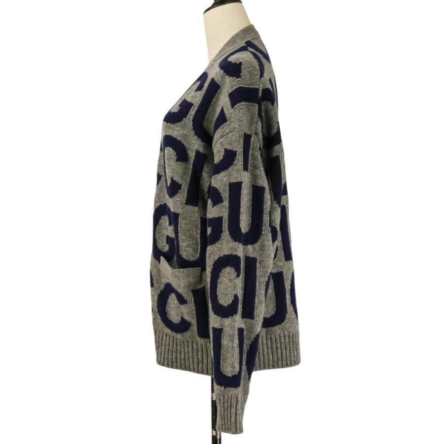 GUCCI（グッチ） 美品 ロゴインターシャ Vネック ニット カーディガン