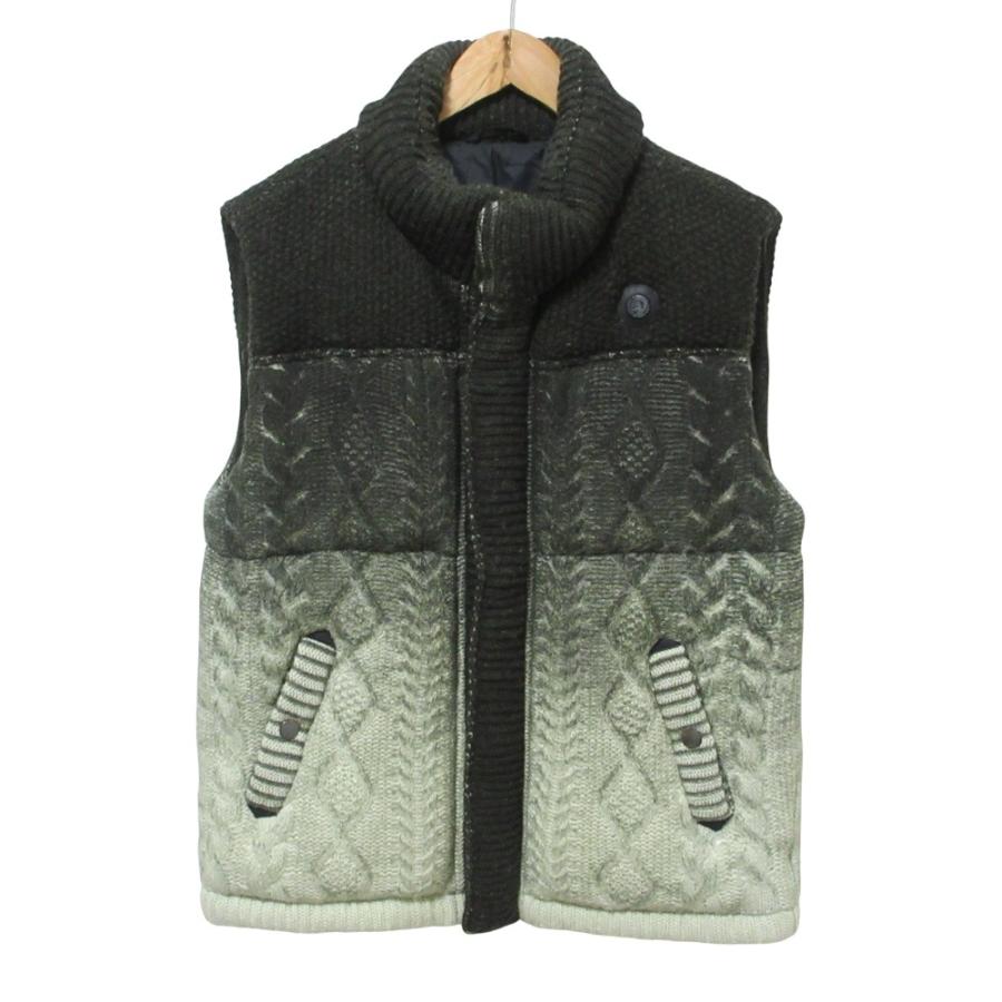 DIESEL（ディーゼル） 美品 ケーブル編み ニット ダウンベスト L 