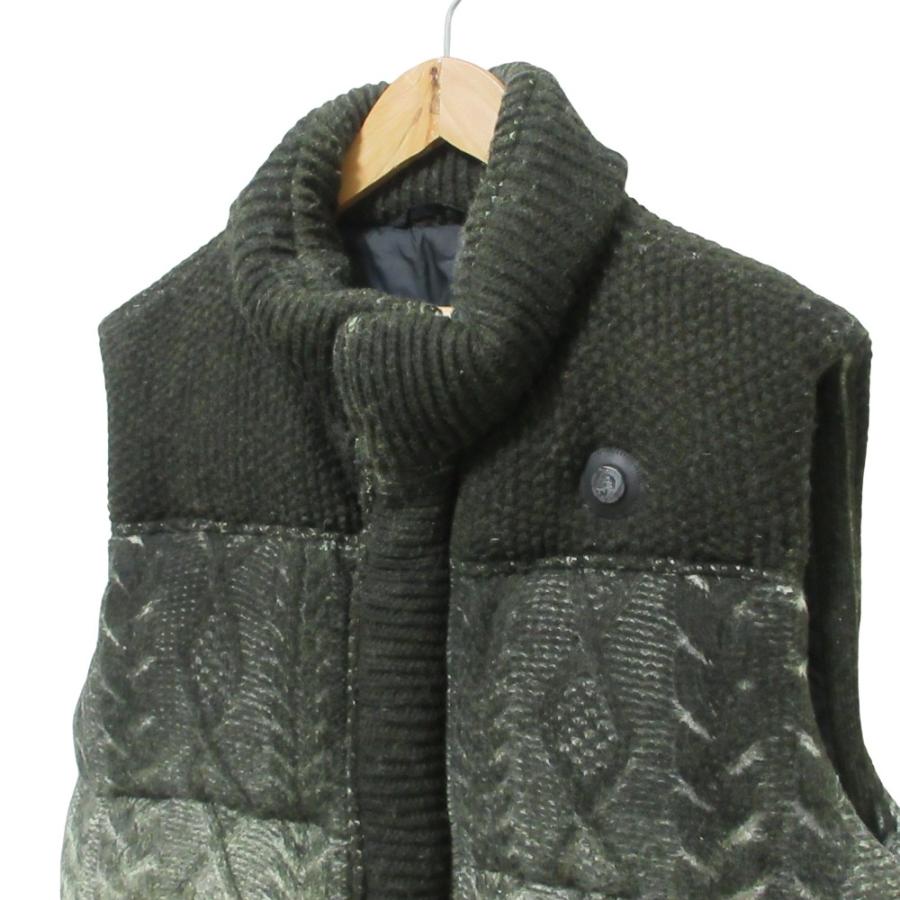 DIESEL（ディーゼル） 美品 ケーブル編み ニット ダウンベスト L 