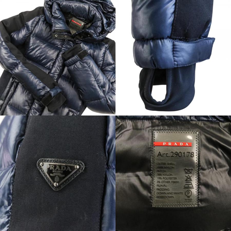 良品 PRADA SPORT プラダスポーツ ダウンジャケット 44 ネイビー